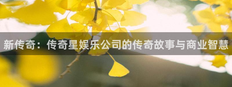 杏鑫娱乐4官网：新传奇：传奇星娱乐公司的传奇故事与商业智慧