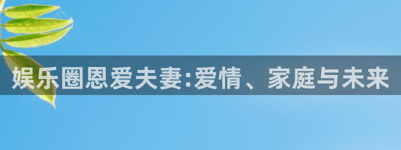 杏鑫娱乐体育平台注册：娱乐圈恩爱夫妻:爱情、家庭与未来